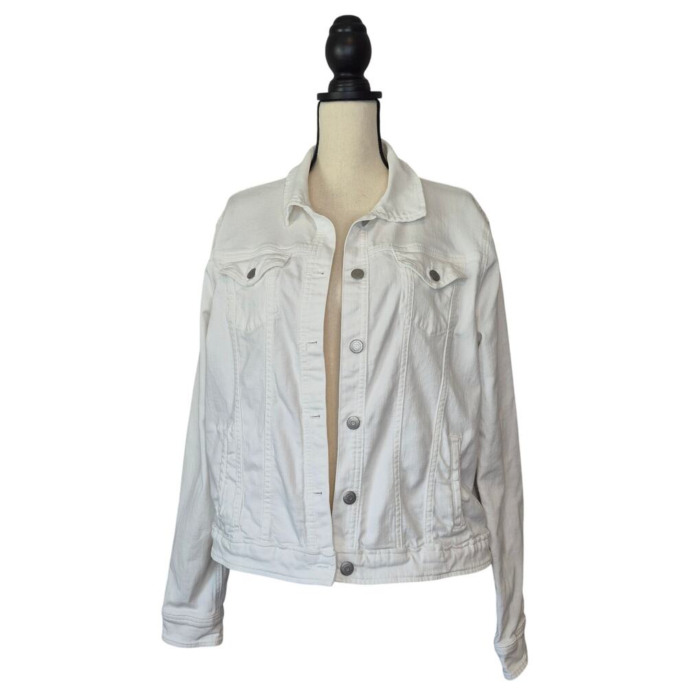 Vineyard Vines White Denim Trucker Jacket Women's Classic Cotton Jean Jacket XL